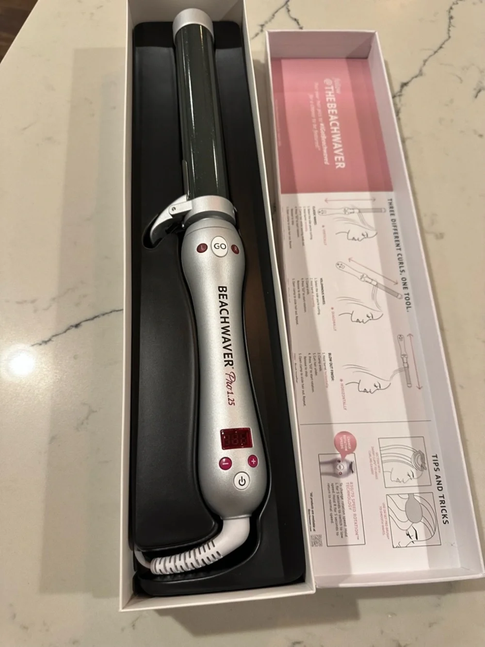 The Beachwaver Co. Pro 1.25 White Rotating Curling Iron - Picture 2 of 4